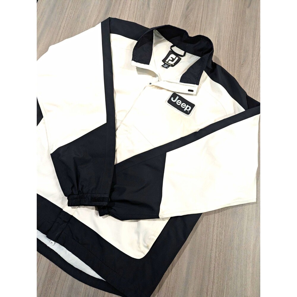 FootJoy DryJoys Jeep Logo Colorblock Full Zip Windbreaker Jacket Men's XL